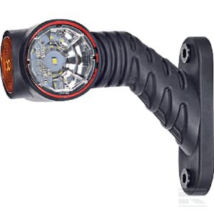 Gabaritinis žibintas RH LED, 0,7/1,4W, 12/24V, balta/oranžinė/raudona, 110x55x125 mm, 3 LED, Kramp LA30017