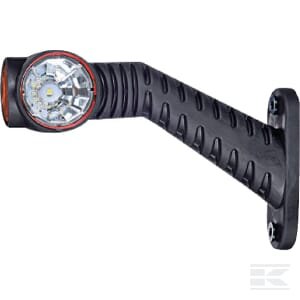 Gabaritinis žibintas RH LED, 0,7/1,4W, 12/24V, balta/oranžinė/raudona, 125x55x175 mm, 3 LED, Kramp LA30019