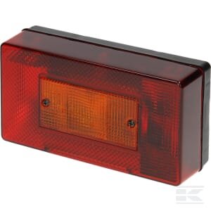 Galinė lempa LH, stačiakampė, 12V, raudona/geltona, tvirtinama varžtais, 190x52x100mm, Ajba LA31005