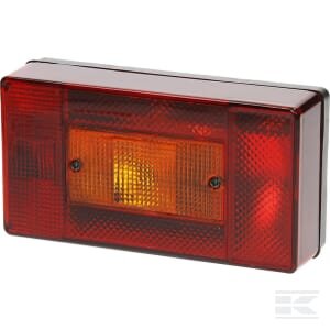 Galinė lempa RH, stačiakampė, 12V, raudona/geltona, tvirtinama varžtais, 190x52x100mm, Ajba LA35004
