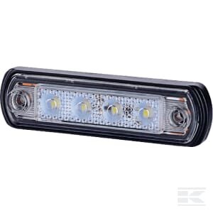 LED gabaritinis žibintas, 0,5/1W, stačiakampis, 12/24V, baltas, 82x31x15 mm, 4 LED, gopart LA35056