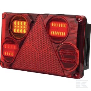 Daugiafunkcė galinė lempa LH LED, stačiakampė, 12–24V, 232x142x59 mm, Kramp LA40025