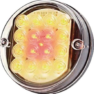 Daugiafunkcė galinė lempa LED, apvali, 12–24V, Ø115 mm, 5 kontaktų, Kramp LA40048