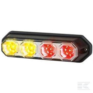 Galinė LED lempa, stačiakampė, 12/24V, raudona/oranžinė, 147x37x42 mm, 4 LED, Kramp LA40060