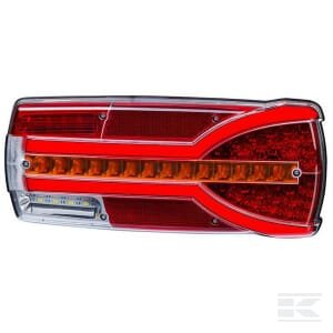 Galinė lempa RH (dešinė) LED, stačiakampė, 12/24V, balta/oranžinė/raudona, 304x132x48mm, Kramp LA40063