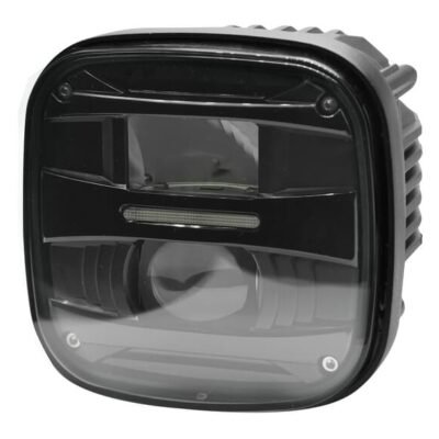 Priekinis žibintas LED, 25/50W, kvadratinis, 10–30V, 126x126x82 mm, tolimosios/trumposios, tinka John Deere LA80070