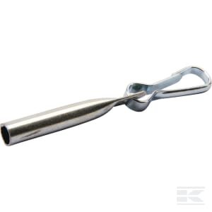 Užspaudžiama virvės/guminio troso kilpa Ø6 mm su klipsu PL10188