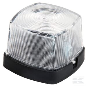 Gabaritinis žibintas, kvadratinis, 12V, skaidrus, plokščias kištukas, Geka TRANSPARENT