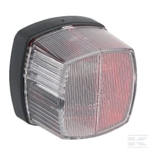 Gabaritinis žibintas, kvadratinis, 12V, raudona/balta, tvirtinamas varžtais, plokščias kištukas, Geka SP621