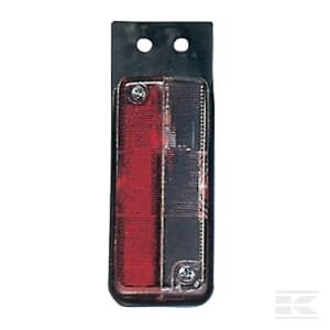 Gabaritinis žibintas, stačiakampis, 12V, raudonas/skaidrus, tvirtinamas varžtais, plokščias kištukas, Geka SPLH391