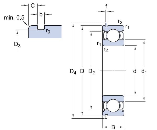 Giliojo griovelio rutulinis guolis 35x80x21 mm SKF – 6307NSKF - Image 2