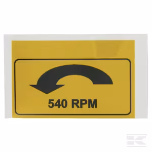 Įspėjamasis lipdukas PTO „540 RPM kairė“ 75x38 mm Brady WB000021