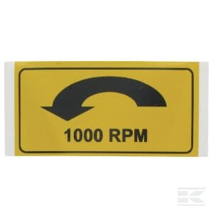 Įspėjamasis lipdukas PTO velenas „1000 RPM kairė“ 75x38 mm Brady WB000023