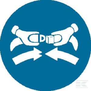 Privalomas lipdukas „Saugos diržas“, Ø100 mm, Brady WB222753