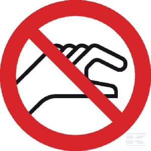 Draudžiamasis lipdukas „Neliesti“, Ø100 mm, Brady WB223200