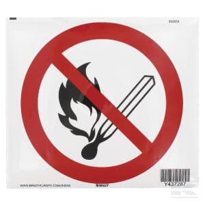 Draudžiamasis lipdukas „Ugnis draudžiama“, Ø200 mm, Brady WB250004L