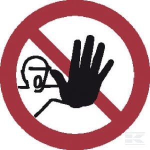 Draudžiamasis lipdukas „Įeiti draudžiama“, Ø100 mm, Brady WB250019