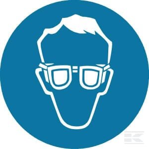 Privalomas lipdukas PPE „Akių apsauga“ Ø100 mm Brady WB250100