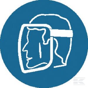 Privalomas lipdukas PPE „Apsauga“, Ø100 mm, Brady WB250129