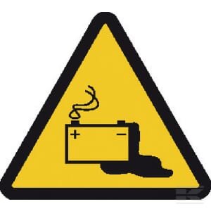 Įspėjamasis lipdukas „Akumuliatorius“, 100 x 100 mm, Brady WB250231