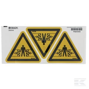 Įspėjamasis lipdukas „užstrigę“ 100x100 mm WB250249