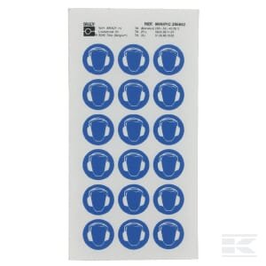 Privalomas lipdukas PPE „Klausos apsauga“, Ø24 mm, Brady WB286692