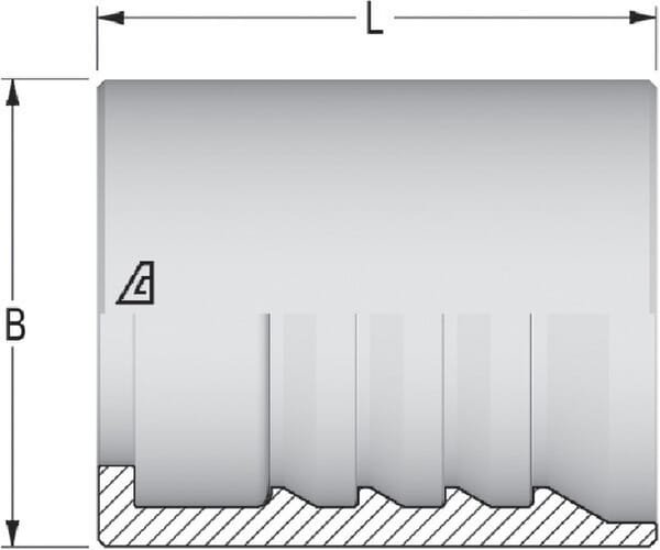Antgalis 37x41.5 mm DN20 plienas cinkuotas balta pasyvacija Alfagomma SFA4S20 - Image 2