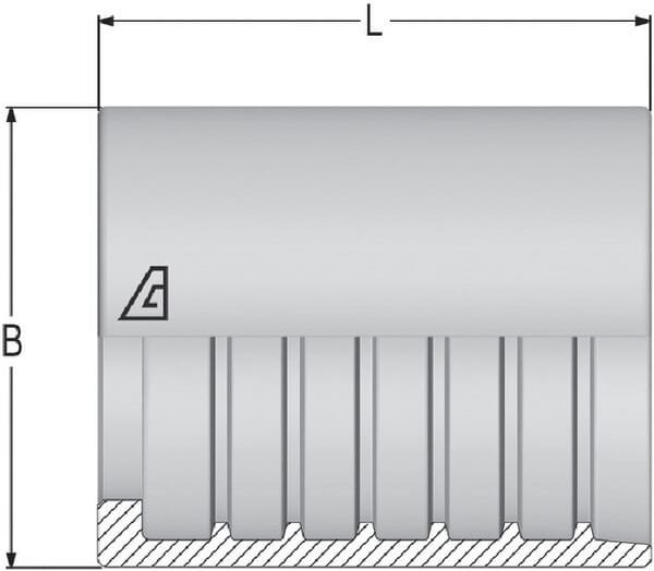 Antgalis 22x26.5 mm DN10 plienas cinkuotas Alfagomma SFATP010 - Image 2