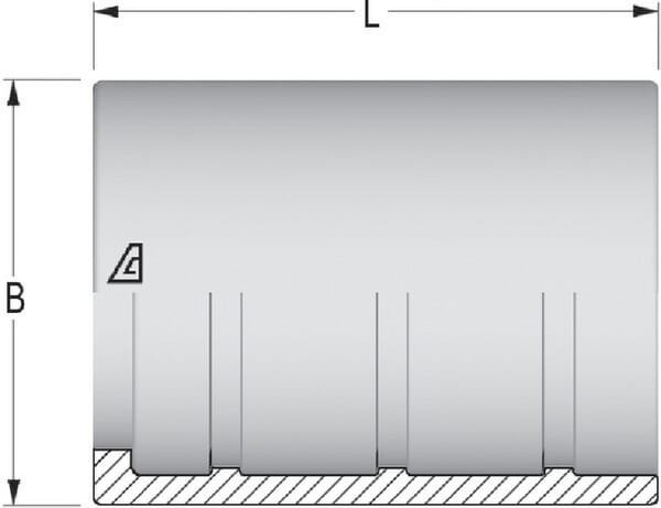 Antgalis 25x24.7 mm DN8 plienas cinkuotas Alfagomma SFATX208 - Image 2
