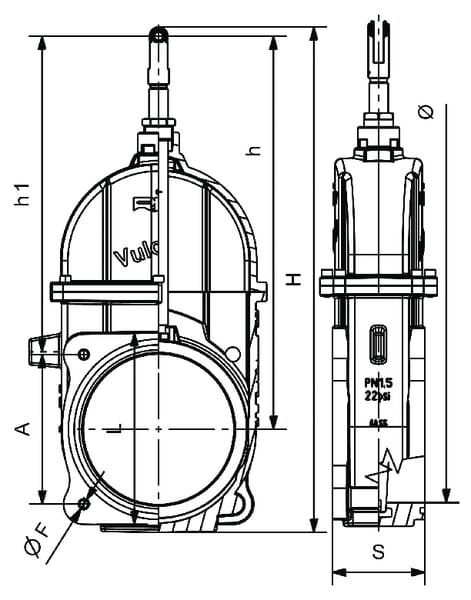 Uždarymo sklendė 8" VULCANO RIV90200 - Image 2