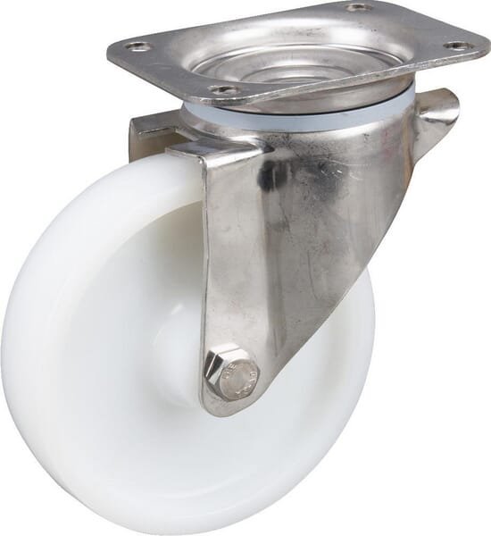 Pasukamas ratukas, poliamidinis, 160x40 mm, nerūdijantis plienas, plokštės tvirtinimas: 137x105 mm, apkrova 500 kg, Tente – 8470UOO160P63