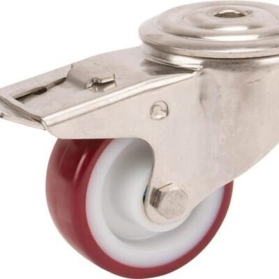 Pasukamas ratukas su stabdžiu, poliuretaninis, 100x32 mm, nerūdijantis plienas, vieno varžto tvirtinimas, apkrova 150 kg, Tente – 8477UAD100P3013