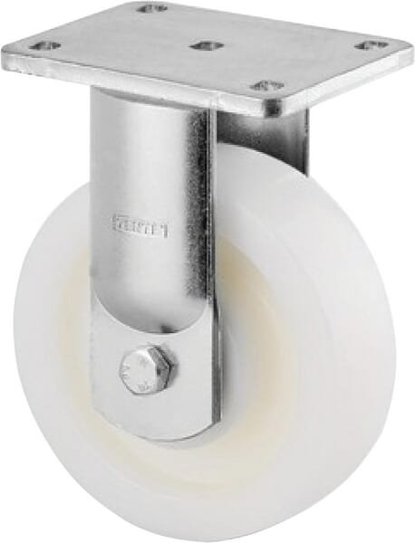 Standus ratukas, poliamidinis, 250x50 mm, plokštės tvirtinimas: 135x110 mm, apkrova 1,000 kg, Tente – 9688TOP250P63