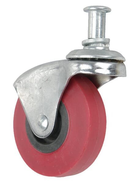 Caster ratas swivel, guminis ratas: Ø 63, metalinis stem su circlip Un BE25002
