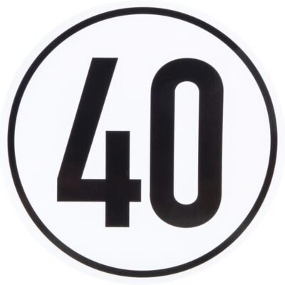 Transporto priemonės greičio ribojimo lipdukas: 40km/h Ø 200mm Un BF40