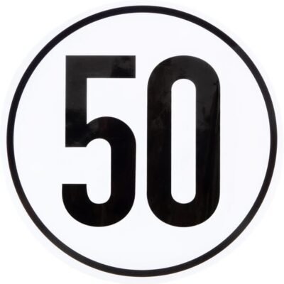 Transporto priemonės greičio ribojimo lipdukas: 50km/h Ø 200mm Un BF50
