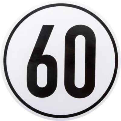 Transporto priemonės greičio ribojimo lipdukas: 60km/h Ø 200mm Un BF60