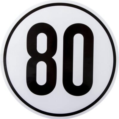 Transporto priemonės greičio ribojimo lipdukas: 80km/h Ø 200mm Un BF80