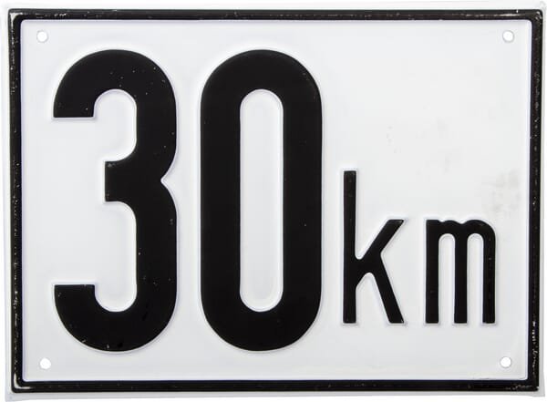 Transporto priemonės greičio ženklas metalinis Un BL30AA