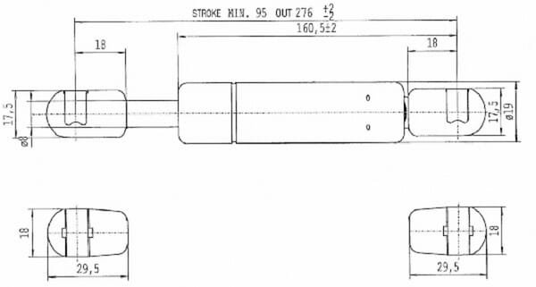 Dujinė spyruoklė L276 mm 350 N Stabilus CA592382 - Image 3