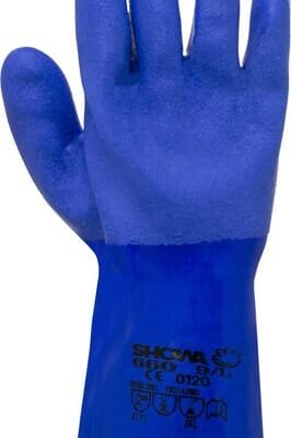 Medvilninės darbo pirštinės Showa 660, mėlynos, 31 cm, dydis 10/XL, HS66010