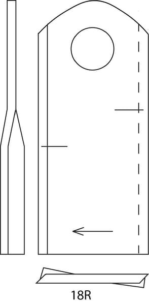 Dešinysis šienapjovės peilis (RH), 116 × 48 × 4 mm, skylė Ø20,50 mm, tinka Kuhn, K6804720KR - Image 3