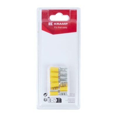 Plokščiasis kabelio antgalis lizdinis, geltonas 9.4×1.2mm - 4.0-6.0mm² (6) Kramp KRLA9245P06B