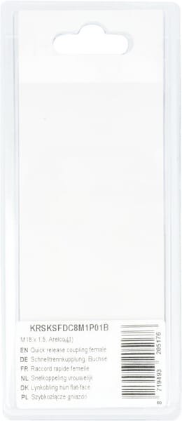 Greitoji hidraulinė jungtis vidinis M18 x 1.5, Arelco (1) Kramp KRSKSFDC8M1P01B - Image 2