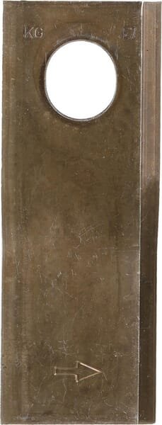 Kairysis šienapjovės peilis (LH), 88 × 40 × 3 mm, skylė Ø19 mm, tinka Welger, 25 vnt. pakuotė, 0982150800KR