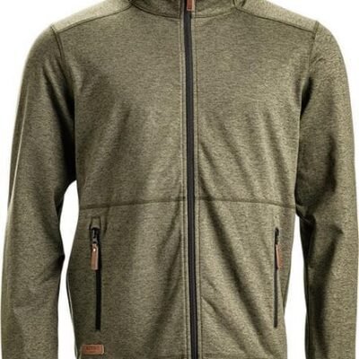 Vyriška flisinė striukė su gobtuvu, alyvuogių, dydis 2XL, KW5011201802060