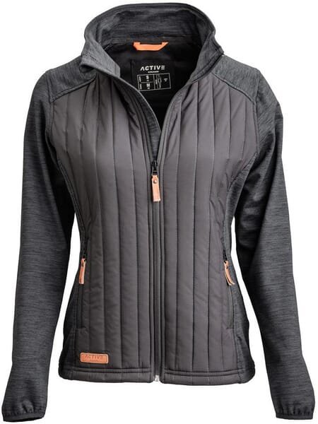 Moteriška hibridinė fliso striukė, anglies, dydis 2XL, KW506301911060