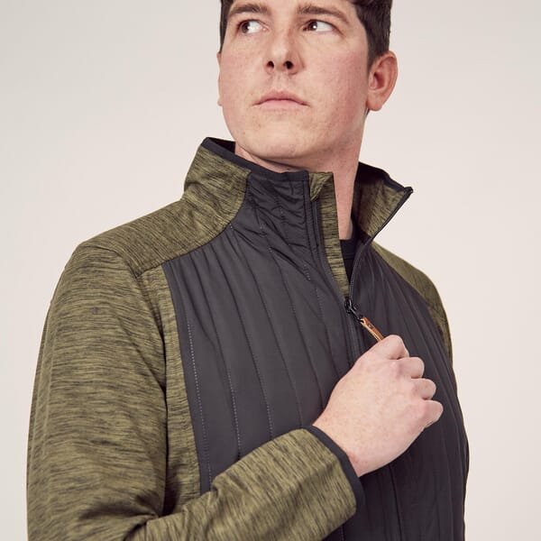 Vyriška hibridinė fliso striukė, alyvuogių, dydis XS, KW506401902046 - Image 5