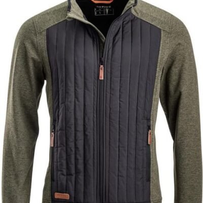 Vyriška hibridinė fliso striukė, alyvuogių, dydis M, KW506401902050