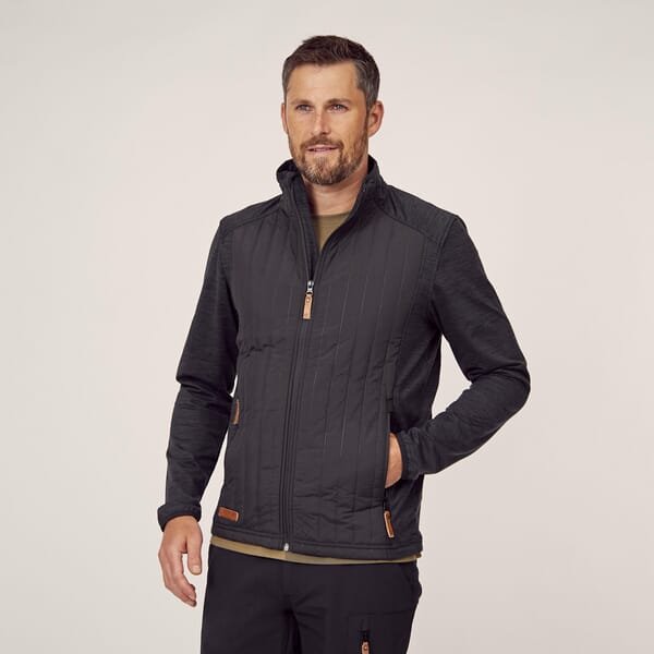 Vyriška hibridinė fliso striukė, anglies, dydis L, KW506401911054 - Image 2